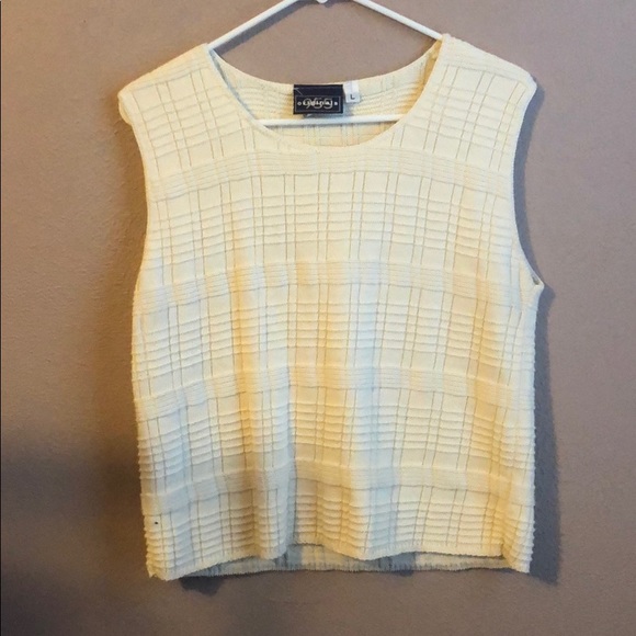 Tops - Sleeveless Knit Cream Top